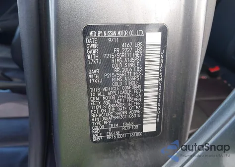 2012 Nissan Juke Sl from USA, damaged, VIN JN8AF5MV3CT106018